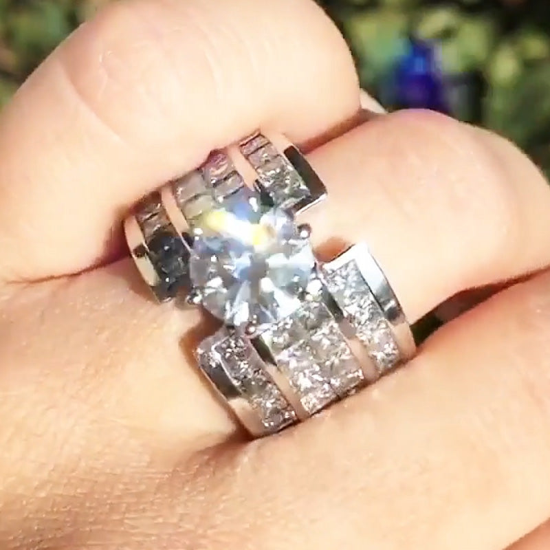6.0ctw Round Marquise and Square Cut Engagement Ring Collection-JEWELBUYS