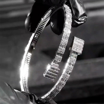 Hip-hop style men's and women's open-ended sapphire bracelet -JEWELBUYS