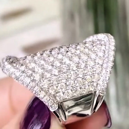 4.0ctw Modern Style Pave Sapphire Ring-JEWELBUYS