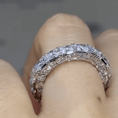 2.5ct Round Cut White Sapphire Classic Band-JEWELBUYS