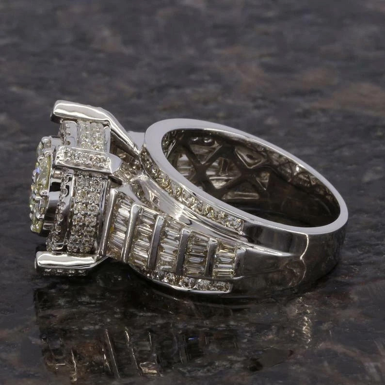 3.5Ctw Round Cut Fine White Sapphire Ring-JEWELBUYS