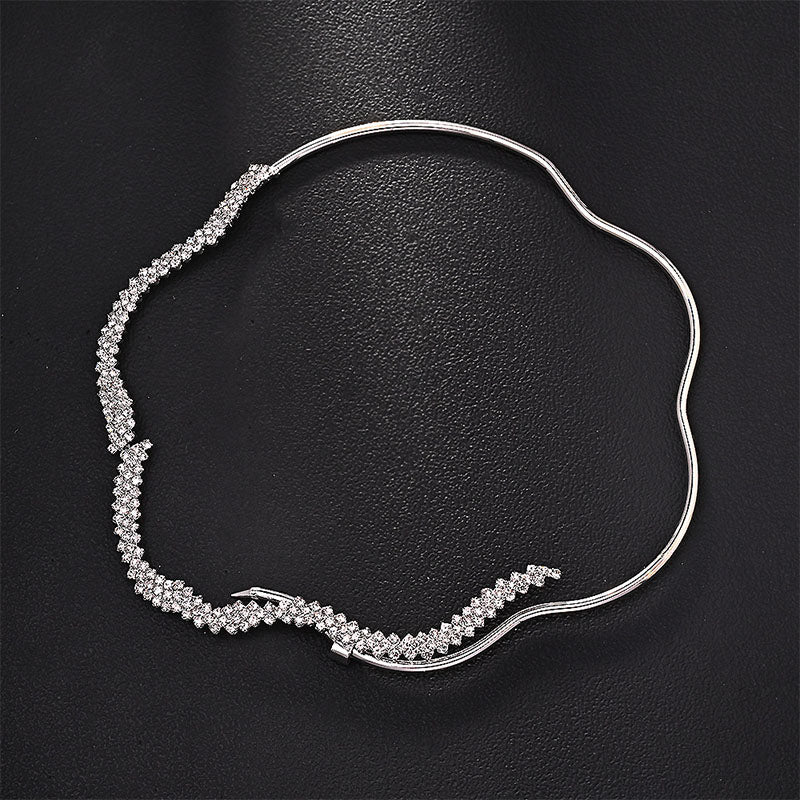 5.0Ctw Exquisite and elegant wave-shaped sapphire necklace-JEWELBUYS