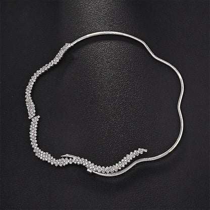 5.0Ctw Exquisite and elegant wave-shaped sapphire necklace-JEWELBUYS