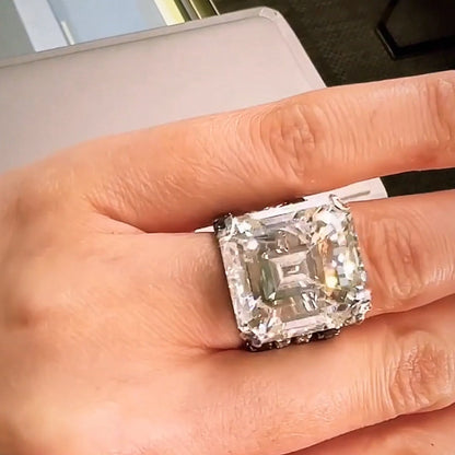 Outstanding 15ct Asscher Cut Gemstone Engagement Ring -JEWELBUYS
