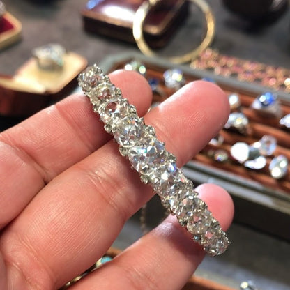 3.0Ctw Antique and Rose Cut Half-Circle Sapphire Ring And Bracelet -JEWELBUYS