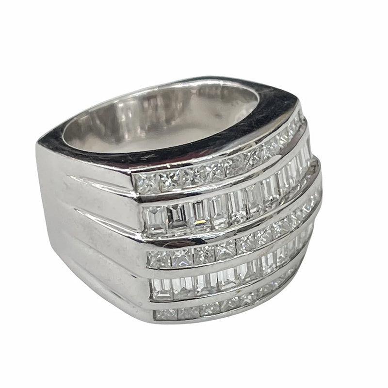 2.93Ctw Rectangular and Princess Cut Sapphire 5-Layer Ring - JEWELBUYS