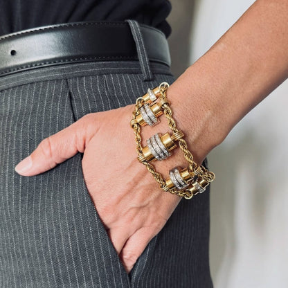 0.75Ctw rope and tassel sapphire bracelet-JEWELBUYS