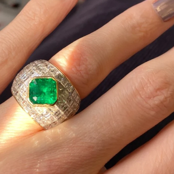 3ct Asscher Cut Vintage Emerald Ring - JEWELBUYS