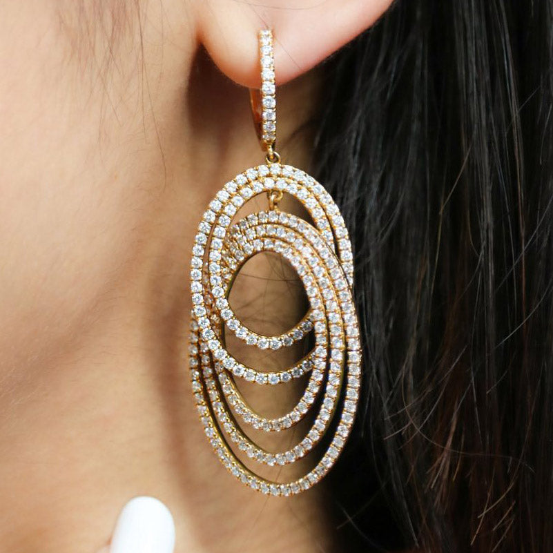 2.49ctw Round Sapphire Hoop Elegant Earrings- JEWELBUYS