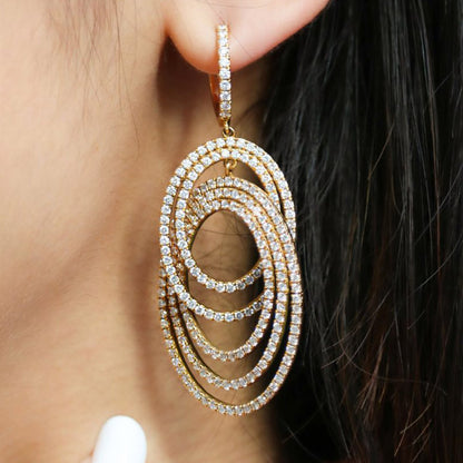 2.49ctw Round Sapphire Hoop Elegant Earrings- JEWELBUYS