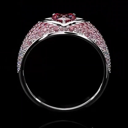5.0ctw Pink Heart Morganite Delicate Ring-JEWELBUYS