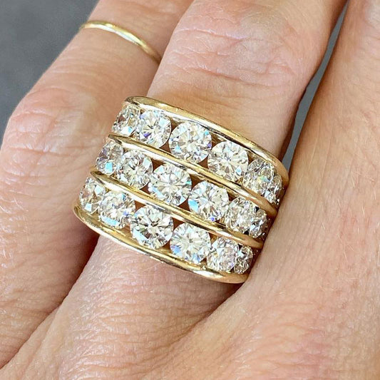 4.0ctw round cut white sapphire channel band-JEWELBUYS