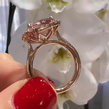 8.4ct Emerald Cut Pink Sapphire Women's Engagement Ring-JEWELBUYS