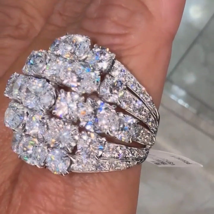 5.0Ctw Round/Oval Cut Sapphire Dome Ring-JEWELBUYS