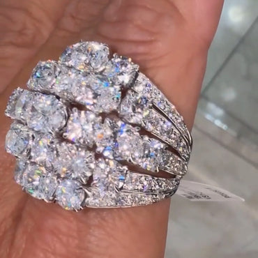 5.0Ctw Round/Oval Cut Sapphire Dome Ring-JEWELBUYS