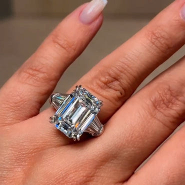 15Ctw Emerald Step Sapphire Engagement Ring-JEWELBUYS