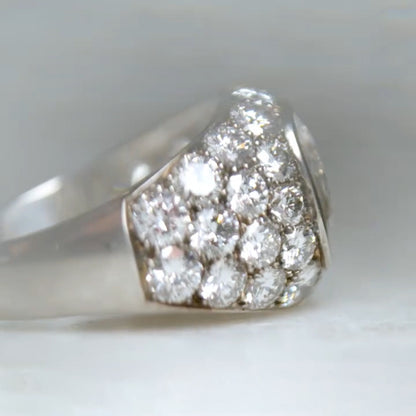 3.82Ctw Old Mine Style Cushion-Cut Sapphire Cocktail Ring-JEWELBUYS