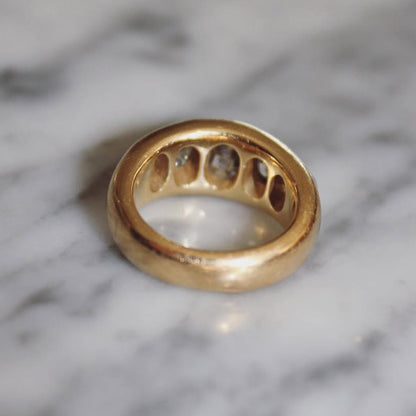 2.1ctw Vintage Cut Sapphire Gypsy Band-JEWELBUYS