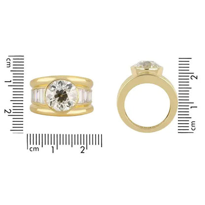 7.06ct open back channel set White Sapphire Engagement Ring -JEWELBUYS