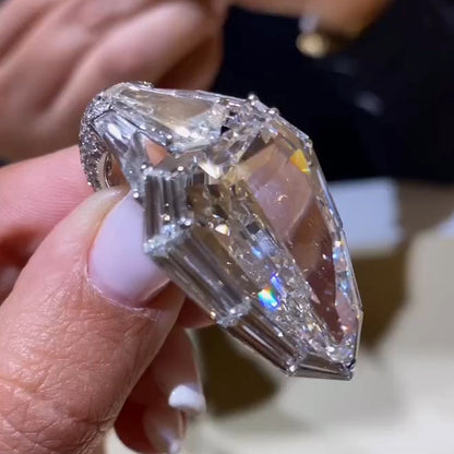 Unique 20.3ct Shield Cut Diamond Ring - JEWELBUYS