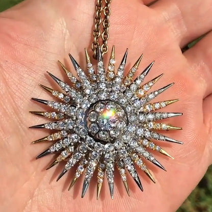 8.44Ctw Round Cut White Sapphire Pin Pendant Necklace-JEWELBUYS