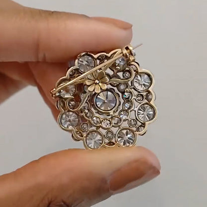 12Ctw Vintage Cut Bullseye Sapphire Brooch-JEWELBUYS
