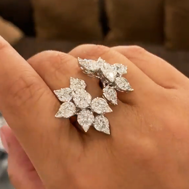 5ctw Round Cut White Sapphire Open Stylish Ring - JEWELBUYS