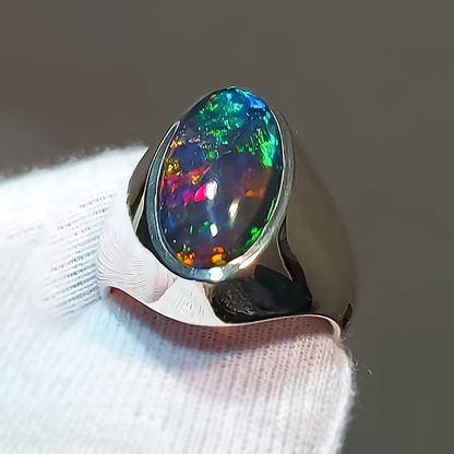 Minimalist 5 ctw Opal Ring for Men and Women -JEWELBUYS