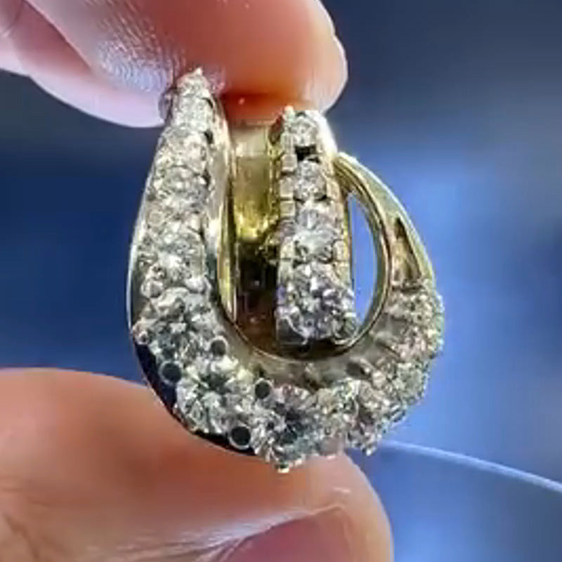 1.8ctw Vintage Style Round Sapphire Two-Tone Plated Ring - JEWELBUYS