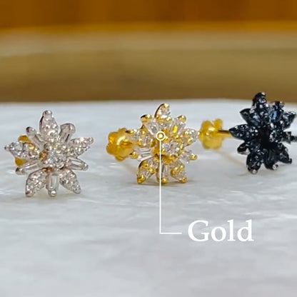 Romantic Snowflake Sapphire Earrings-JEWELBUYS