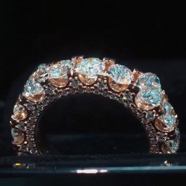 5.0 Ctw Unique Design Pear Cuts & Round Cuts Crown Eternity Ring - JEWELBUYS