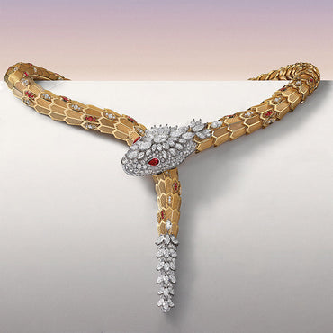 Ruby snake necklace-JEWELBUYS