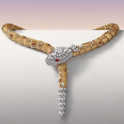 Ruby snake necklace-JEWELBUYS