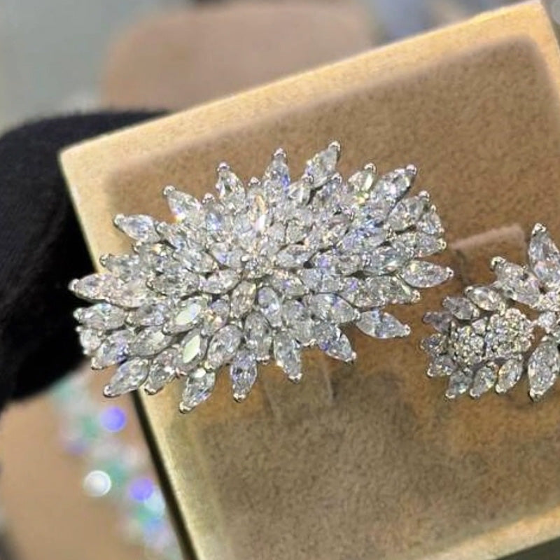 4.02Ctw Marquis Gem Cluster Ring-JEWELBUYS