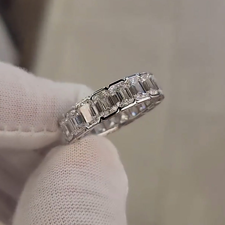 5ctw Emerald Cut White Sapphire Row Ring-JEWELBUYS