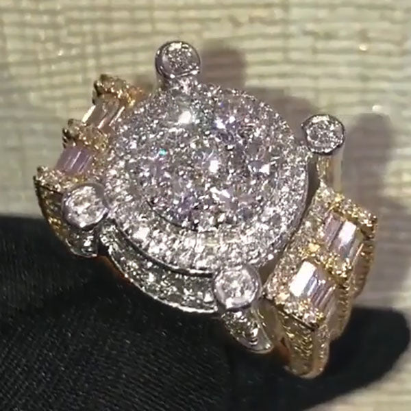4ctw Baguette and Round Cut Sapphire Monster Ring - JEWELBUYS