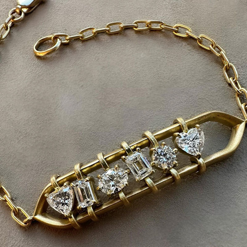 3.0 CTW Multi-Cut Floating Sapphire Bracelet-JEWELBUYS