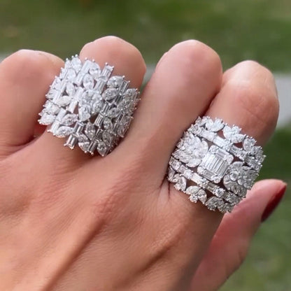 6ctw Multi-Cut A B Style Gemstone Ring -JEWELBUYS