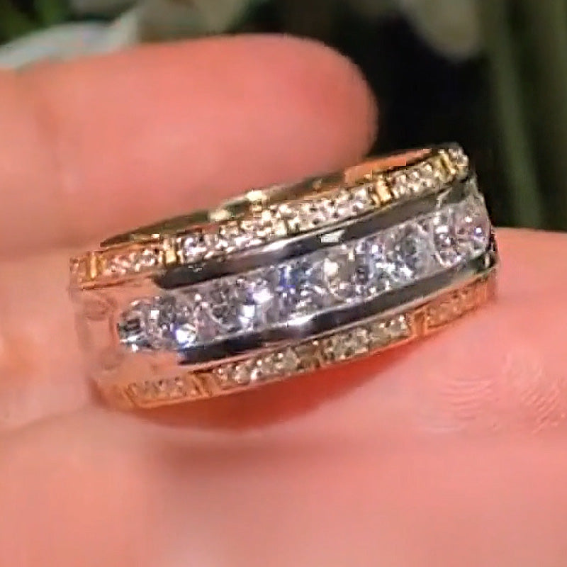 3.8Ctw Half Bezel Pavé Sapphire Eternity Band-JEWELBUYS