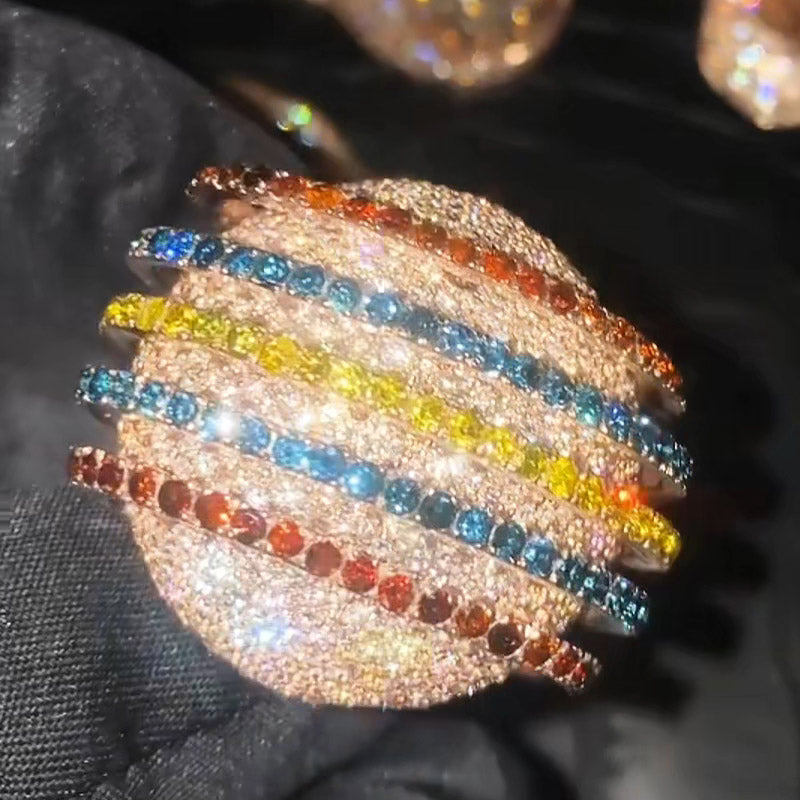 5Ctw romantic colorful sapphire ring-JEWELBUYS