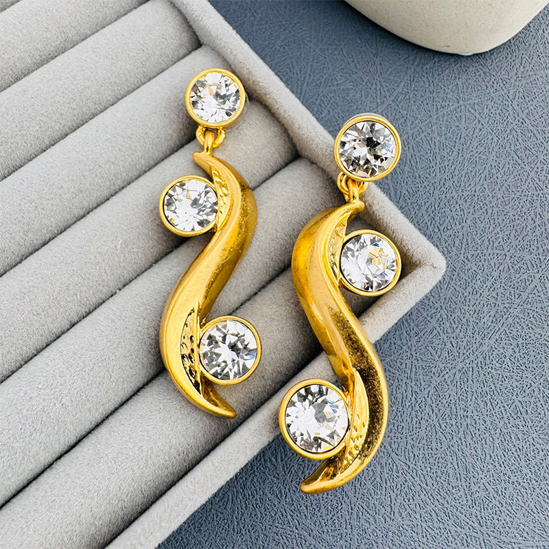 European and American style wave gemstone necklace and earring-JEWELBUYS