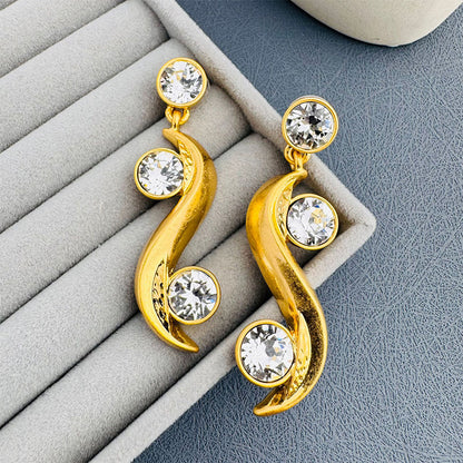 European and American style wave gemstone necklace and earring-JEWELBUYS