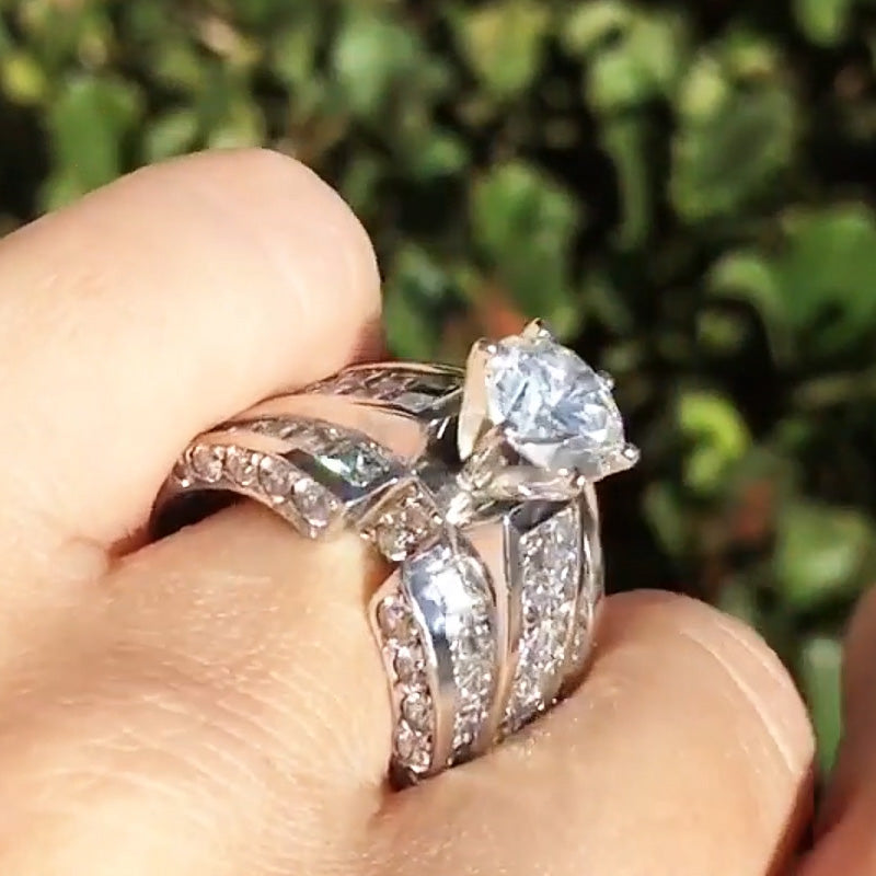 6.0ctw Round Marquise and Square Cut Engagement Ring Collection-JEWELBUYS