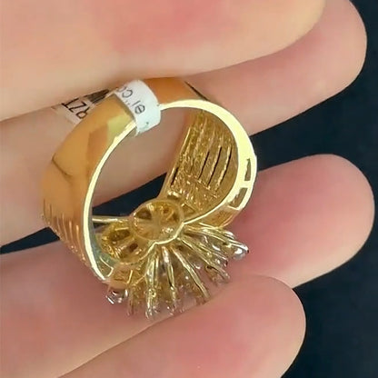 1.2Ctw White Sapphire Cluster Flower Ring-JEWELBUYS