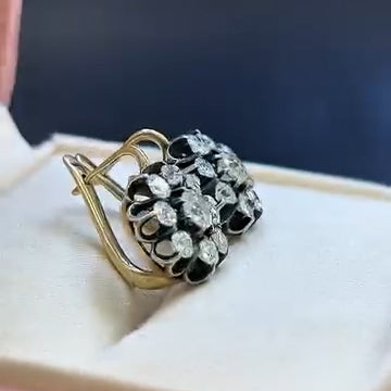 2.0Ctw Ideal Round Cut Sapphire Vintage Earrings-JEWELBUYS