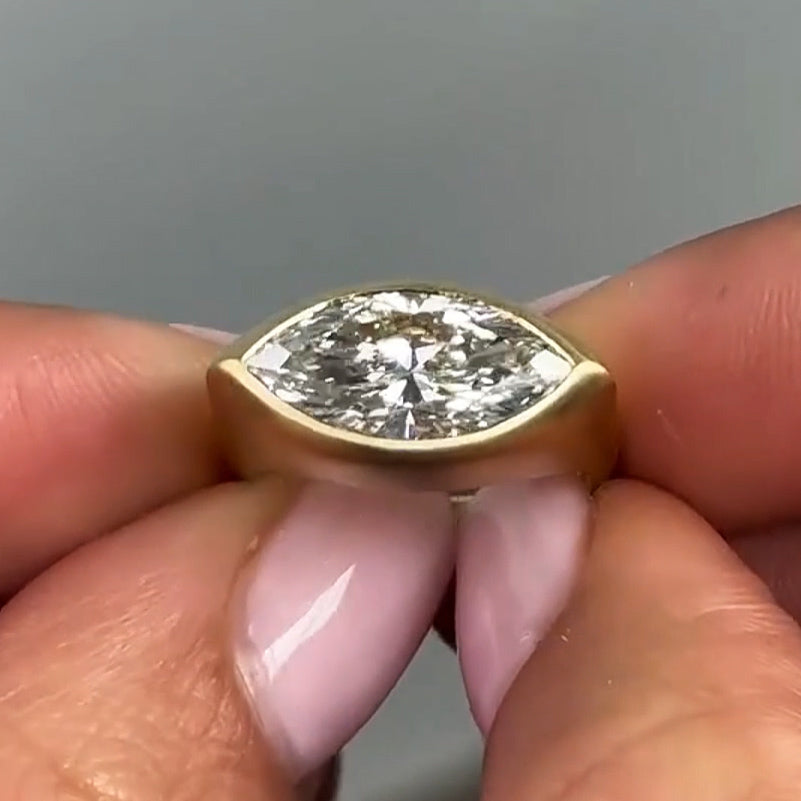3.0Ct Marquis Sapphire Chunky Ring-JEWELBUYS