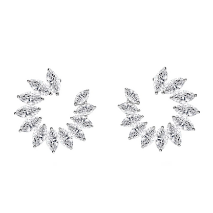 5.3ctw Marquise Cut White Sapphire Modern Earrings-JEWELBUYS