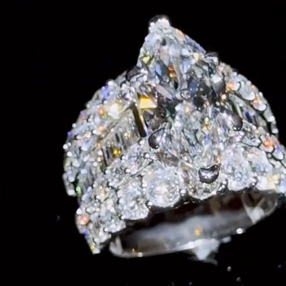 7.0Ctw marquise-cut brilliant sapphire engagement ring-JEWELBUYS