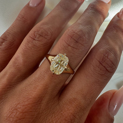 4.02Ct cushion radiant-cut white sapphire engagement ring-JEWELBUYS