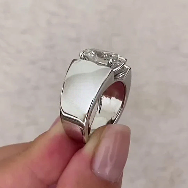 5.2Ct Oval Cut Lab White Sapphire Engagement Ring-JEWELBUYS